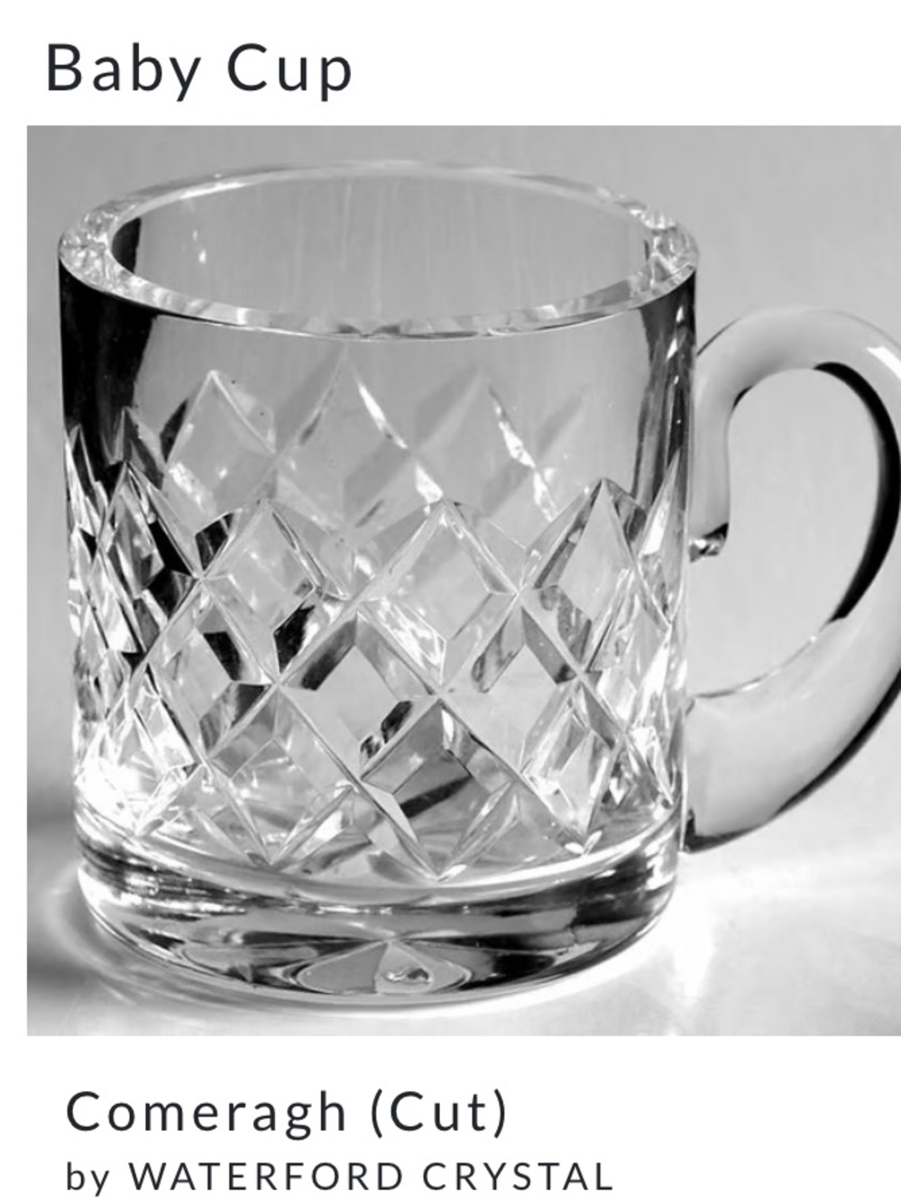 Waterford Crystal Comeragh Cut Clear Crystal Baby Cup